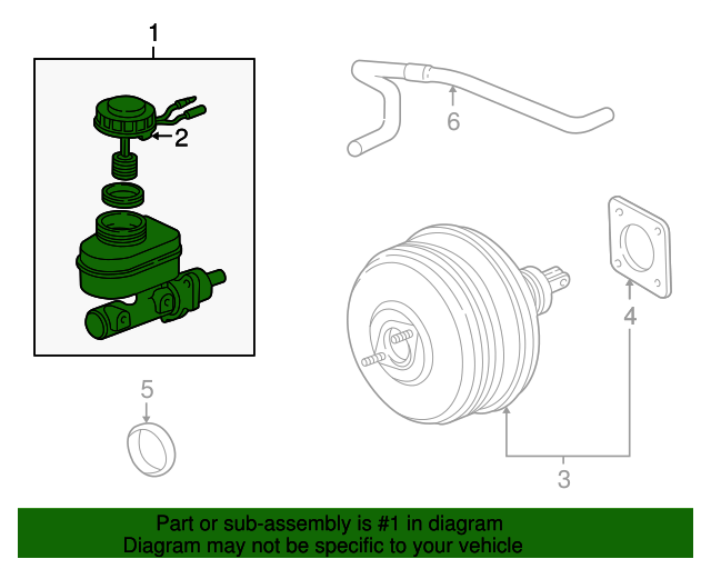 19992004 Honda Odyssey Master Cylinder Assembly (26.99MMCV) 46100S0X