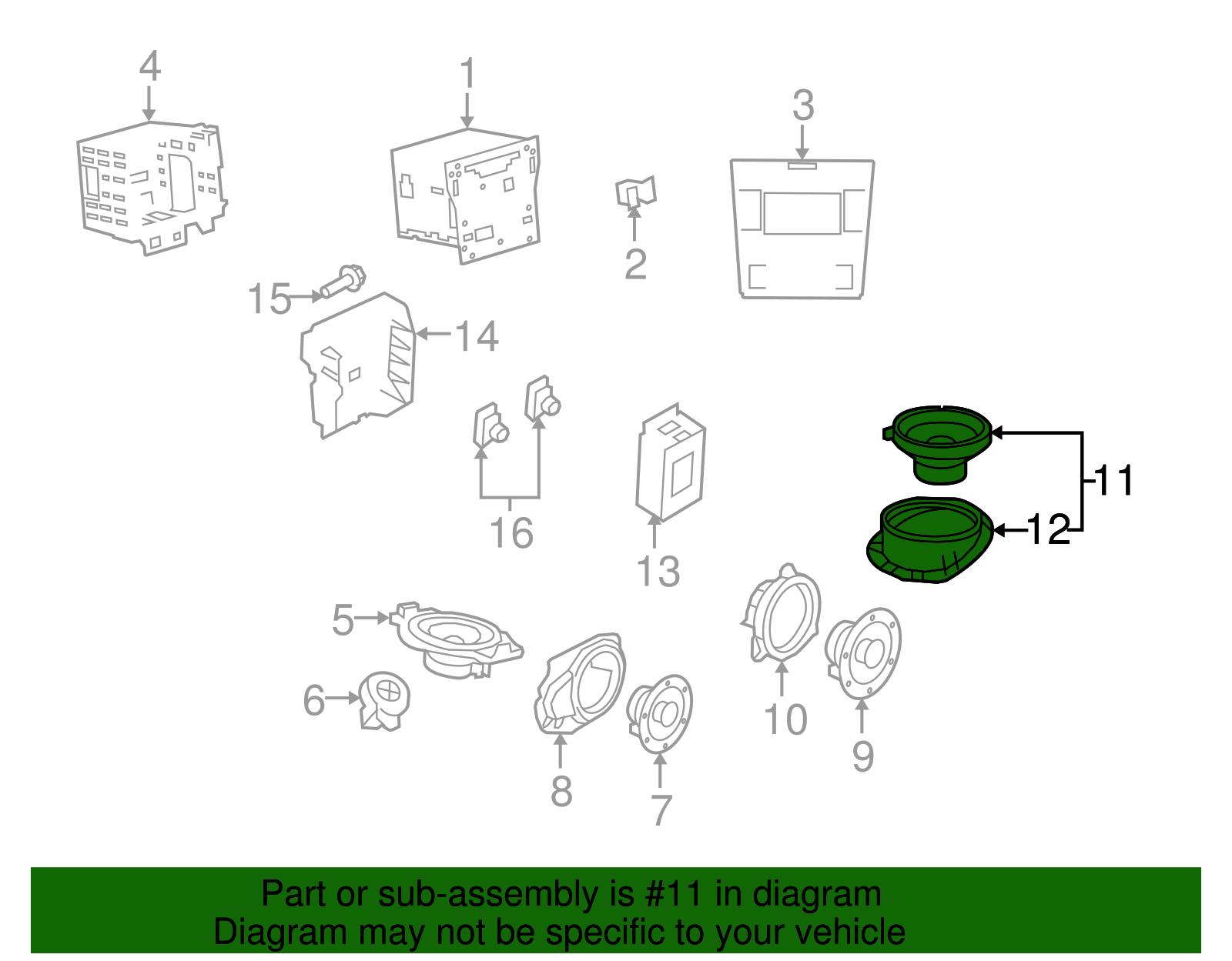 Speaker, Rdo Rear - GM (92226735)