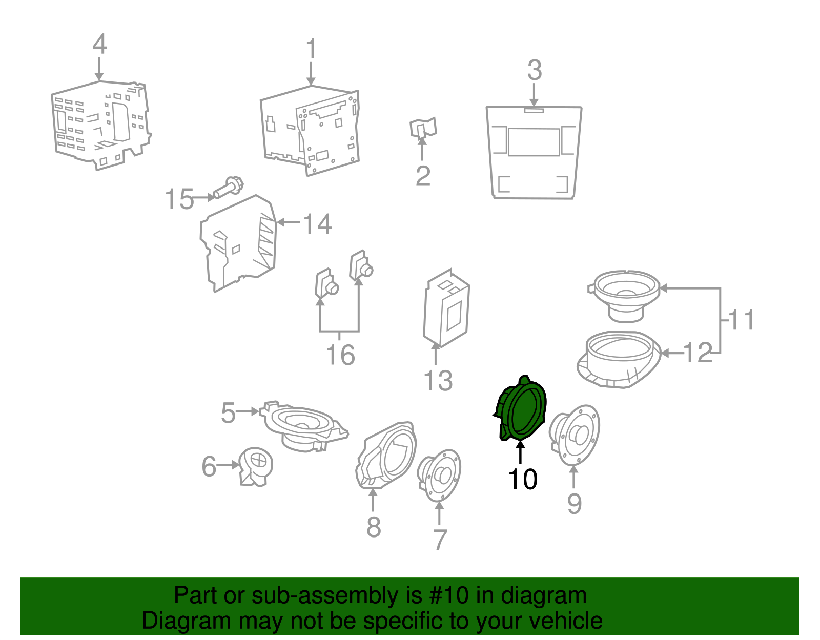 Housing, Rdo Rear S/D Spkr - GM (92203419)
