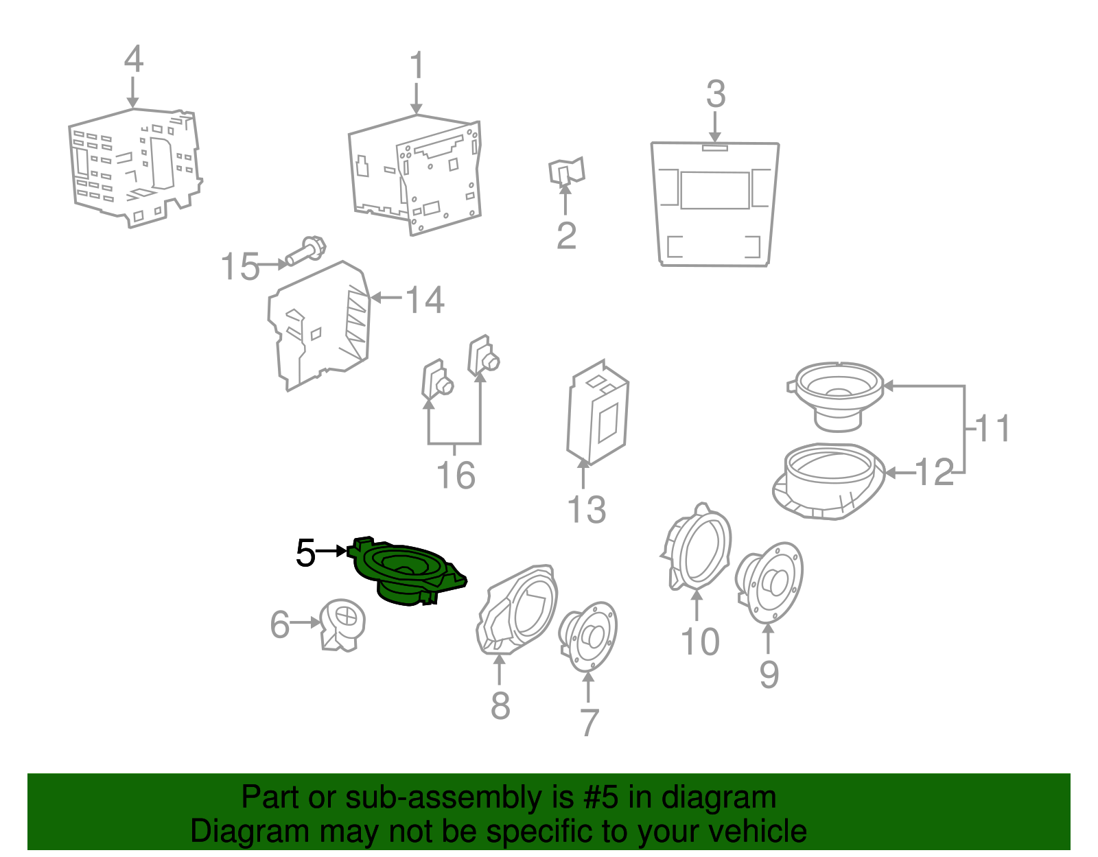 Speaker Assembly-Rdo Front Center - GM (92229327)