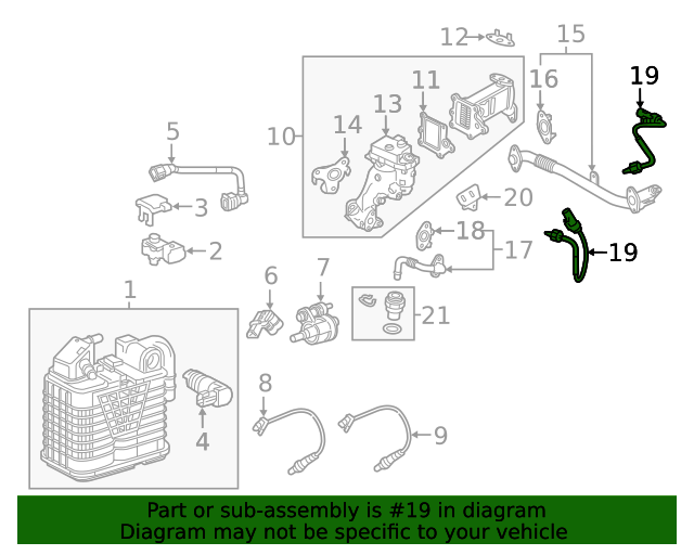 20162019 Chevrolet Malibu Exhaust Gas Recirculation (EGR) Valve Cooler