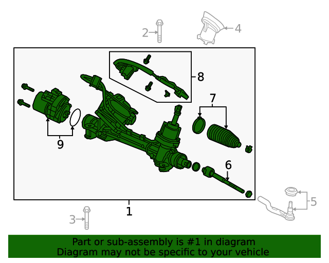 20192021 Acura RDX Rack Assembly, Power Steering (Eps)(Rewritable