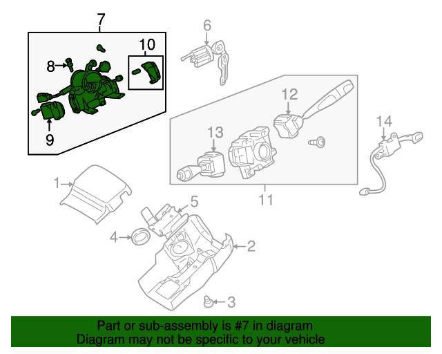 20002003 Mitsubishi Galant Steering Lock MR475938