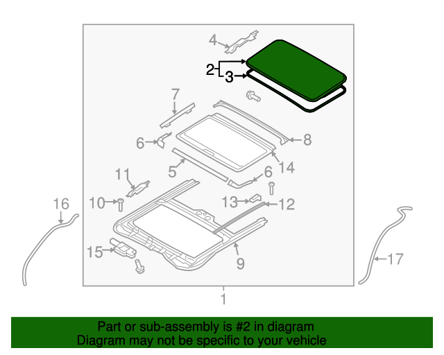 20172022 Hyundai Ioniq Sunroof Glass 81610G2000 OEM Parts Online
