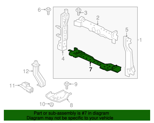 20162022 Honda HRV Lower Tie Bar 04603T7WA00ZZ Honda Factory Parts