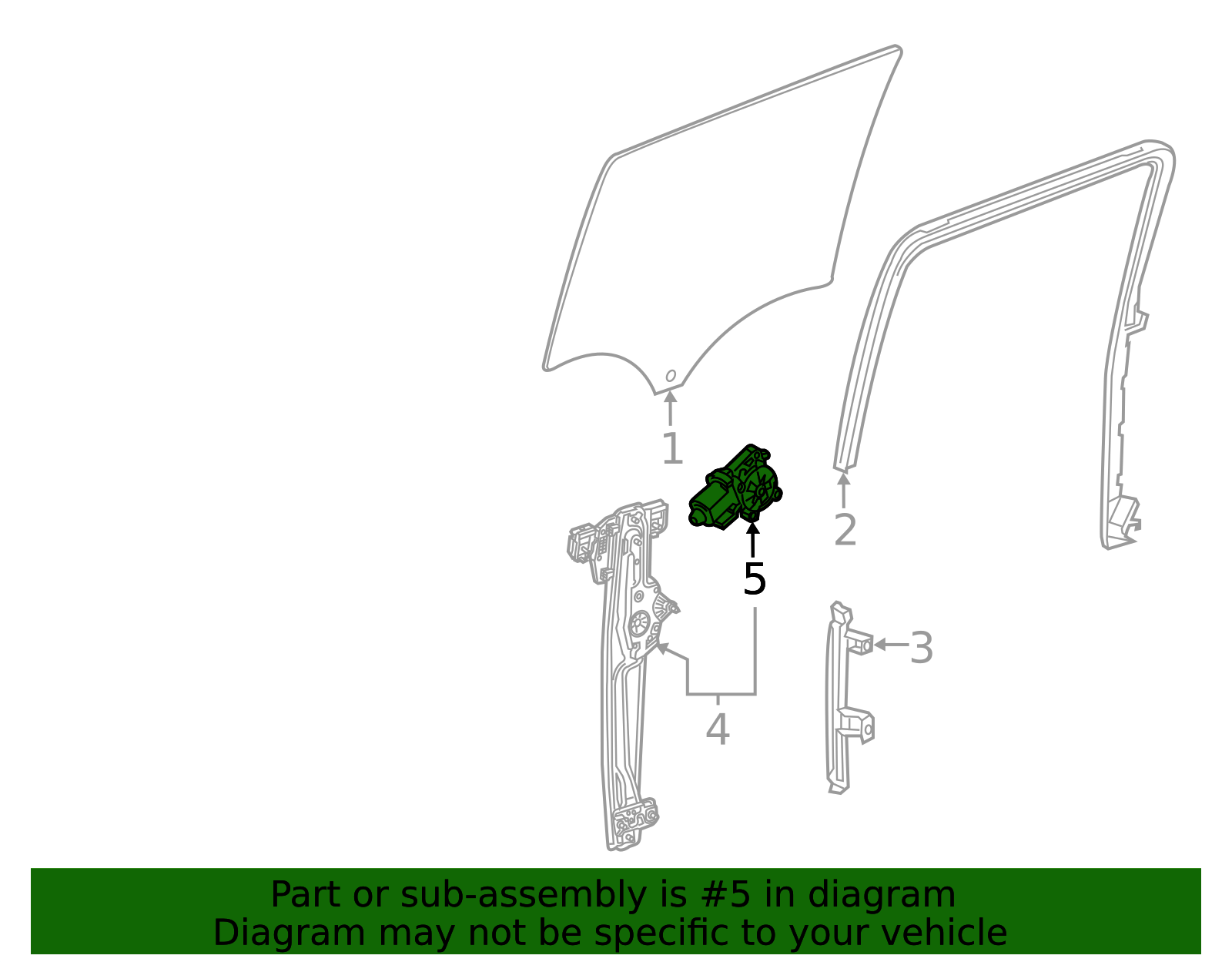 Rear Passenger Side Power Window Regulator Motor - Cadillac (84117334)