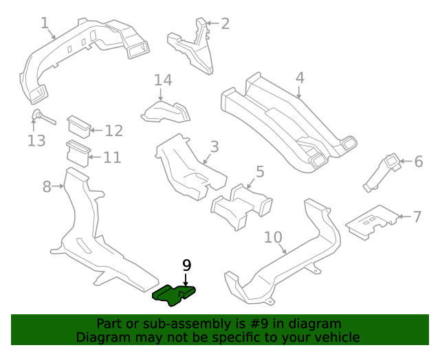 Genuine BMW 64-22-7-481-847 | Floor Duct | FREE Shipping on Most Orders ...