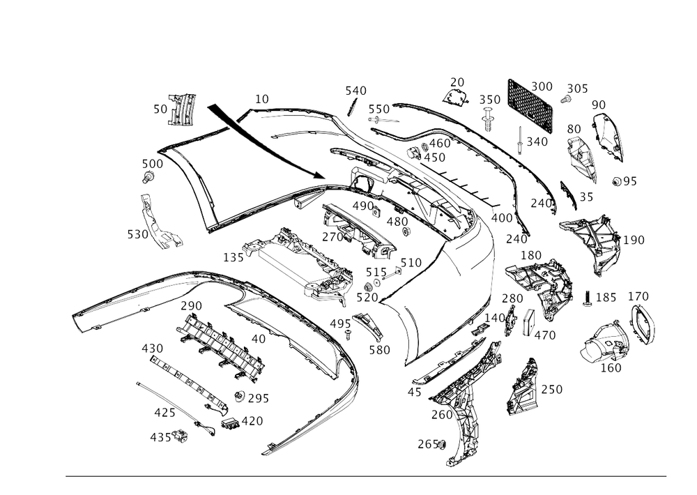 Genuine Mercedes-Benz Bumper Lateral Support 238-880-36-00