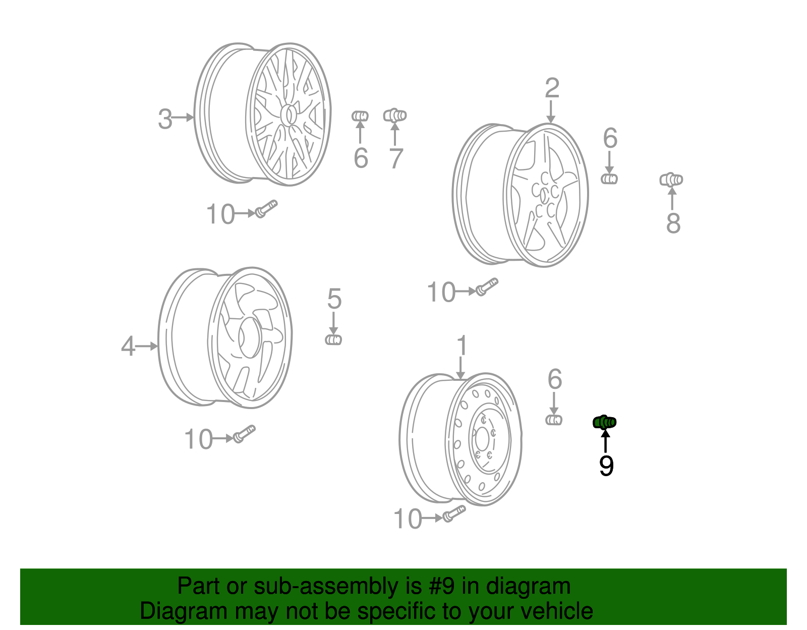 Wheel Nut Cap - GM (9593175)