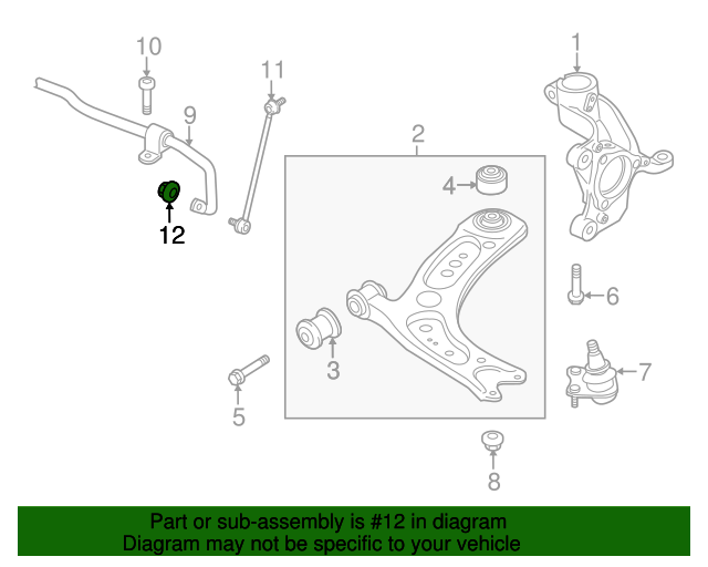 2000-2024 Audi Stabilizer Link Nut N-015-081-6 | Audi USA Parts