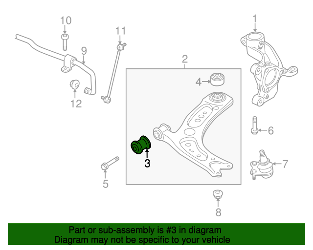 20152024 Audi Lower Control Arm Front Bushing 5Q0407182 Audi USA Parts