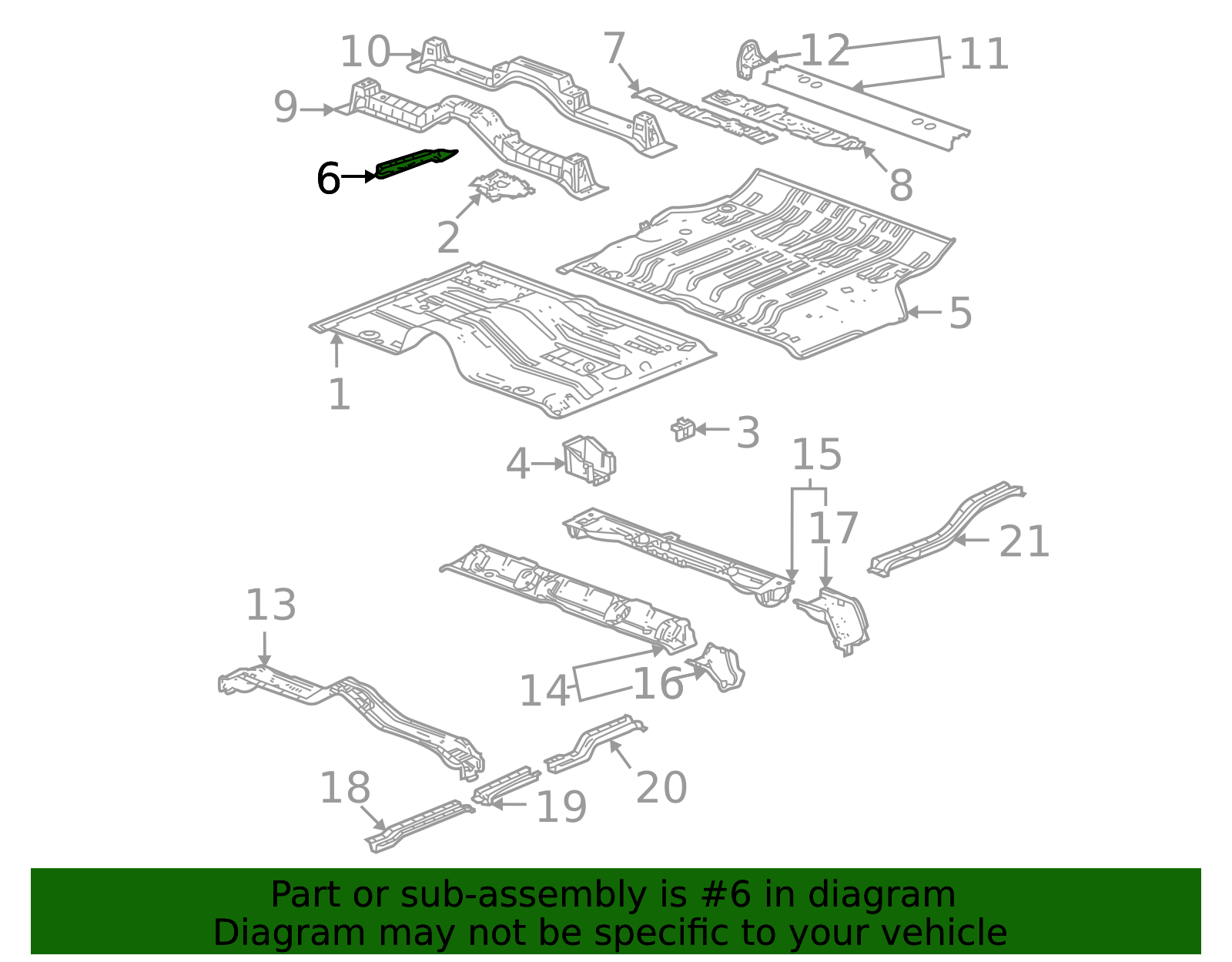 Driver Side Front Floor Panel Reinforcement - GM (84368458)