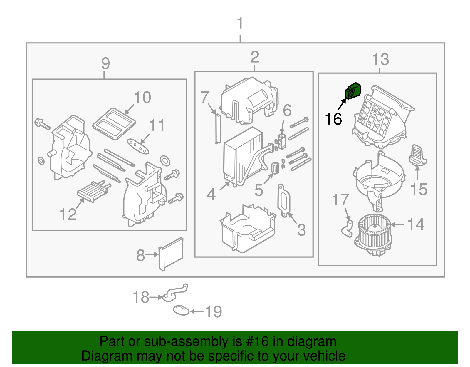 Heating and Air Conditioning Mode Valve Actuator Motor - GM (96539657)