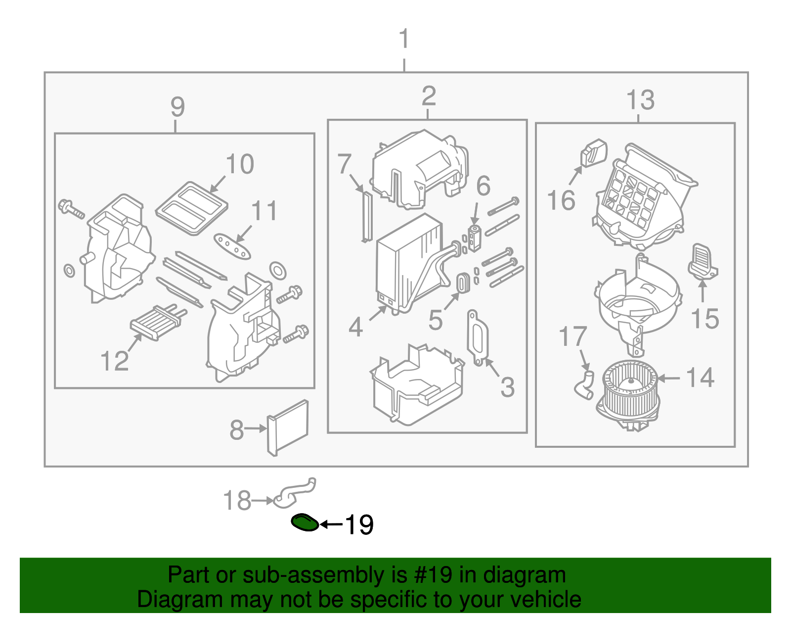 Air Conditioning Evaporator and Blower Module Drain Hose Grommet - GM (96539622)