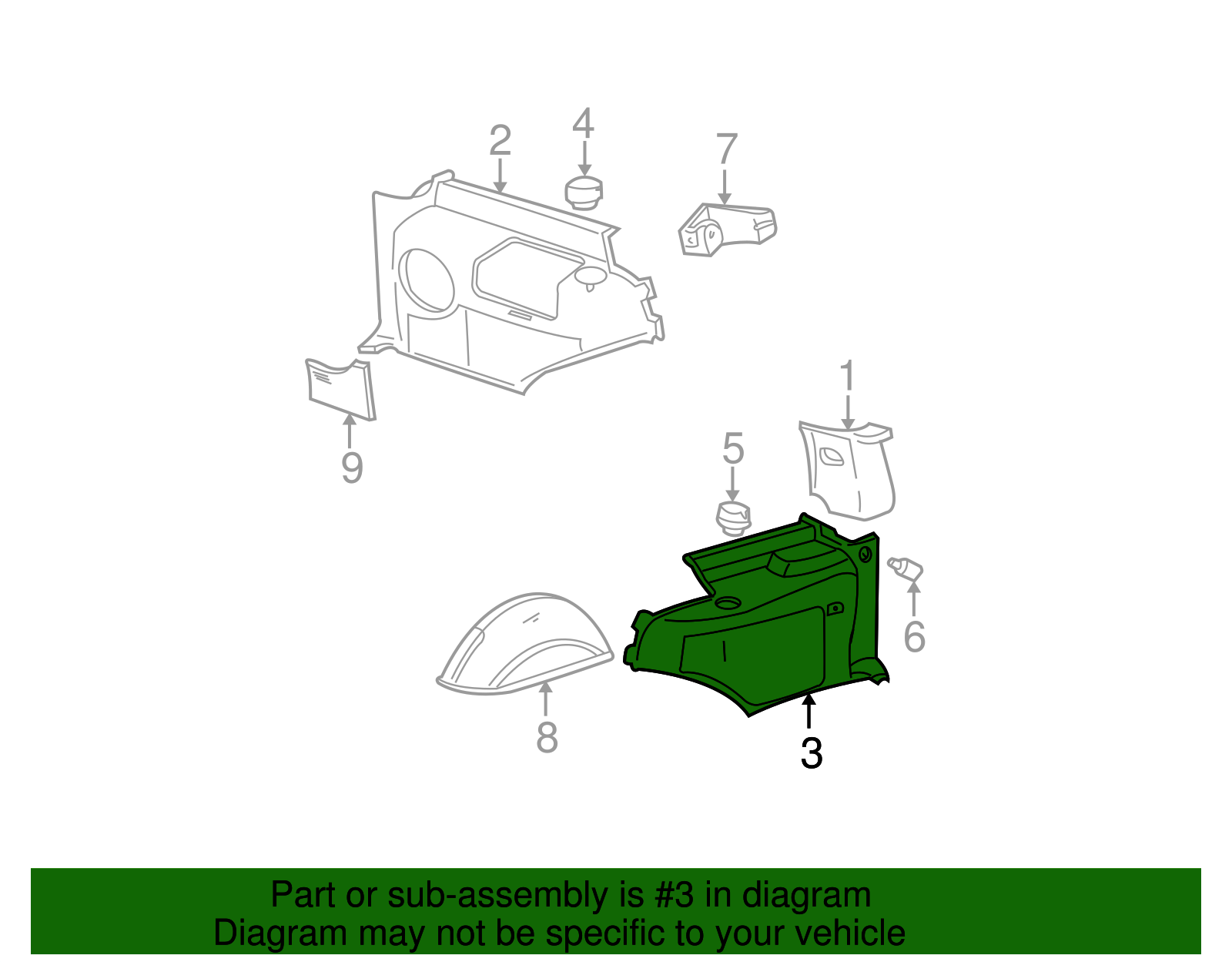 Quarter Trim Panel - GM (89024205)