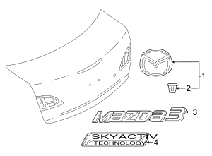 Genuine Mazda 3 Rear SKYACTIV Technology Nameplate Boot Emblem Badge – OEM BHN1-51-771 – Silver