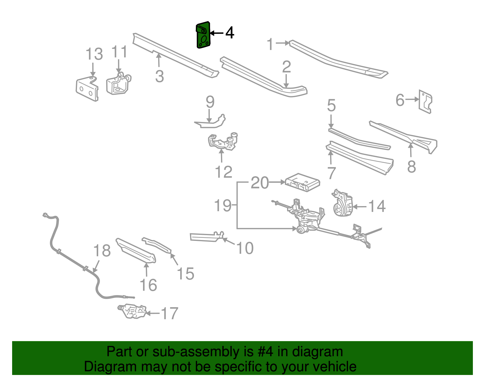Track Cover Rear Bracket - GM (10285959)