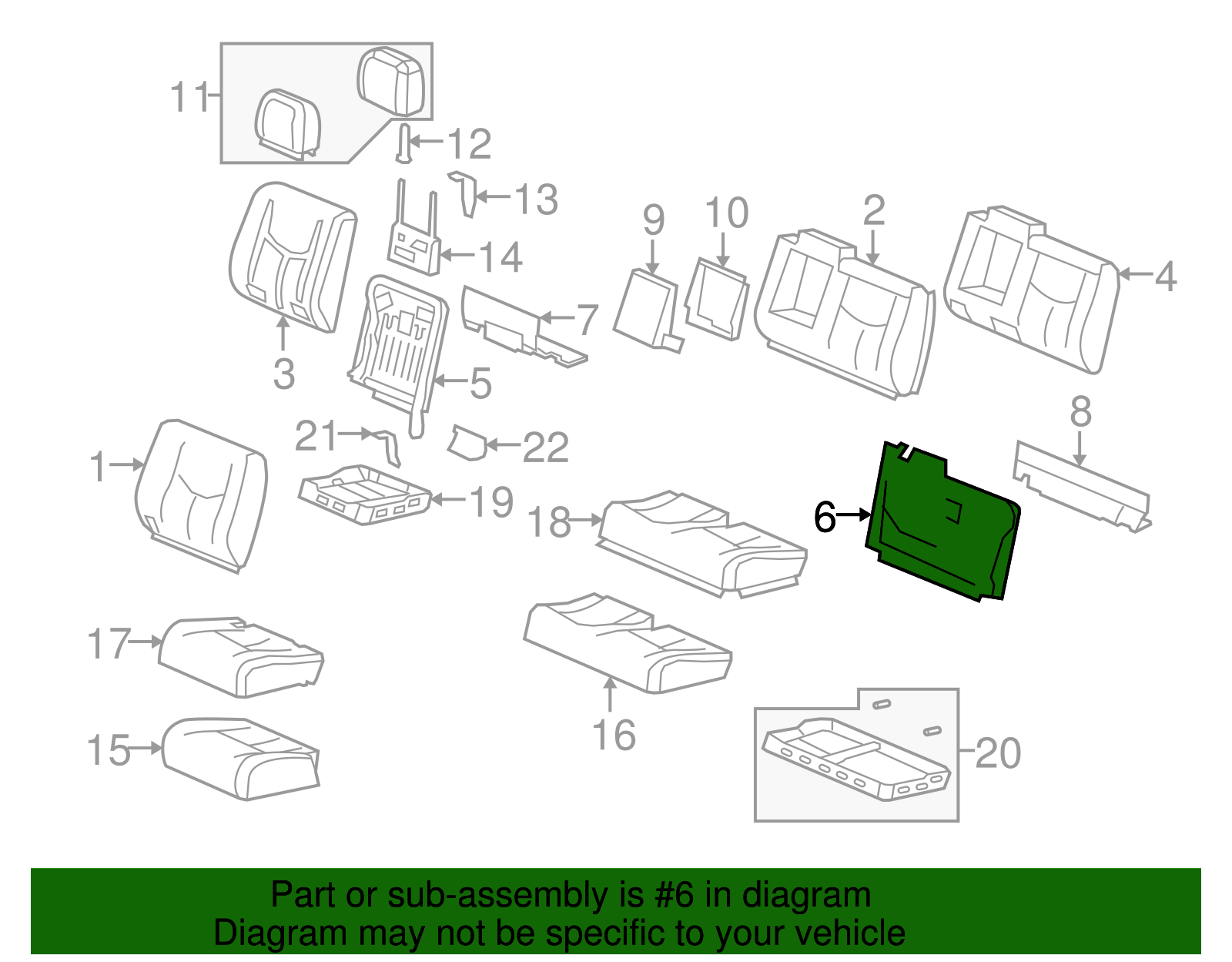 Rear Driver Side Seat Back Frame (19127613)