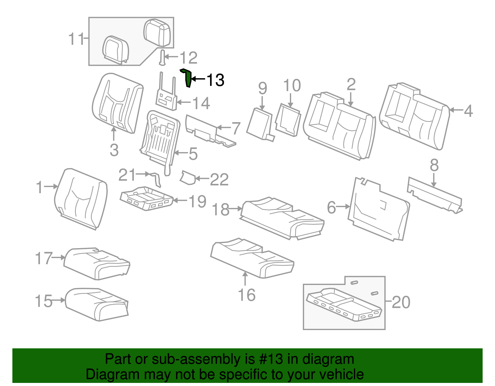 Headrest Cover - GM (89041116)