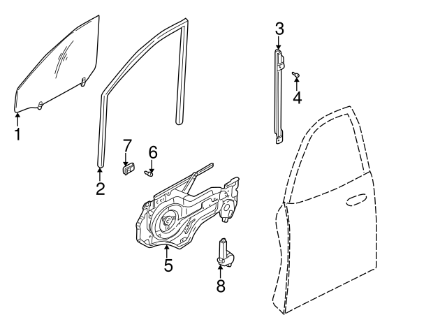 Genuine Hyundai 83540-2D200 Door Window Glass Run Assembly Rear Right Genuine Hyundai 83540-2D200 Door Window Glass Run Assembly Rear Right