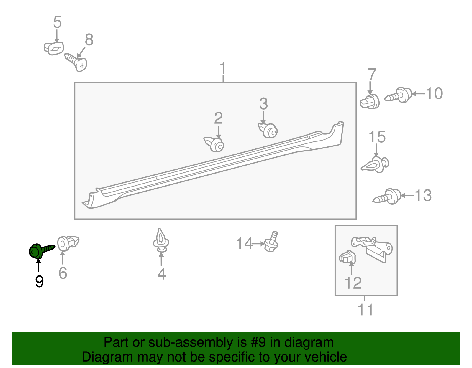 Rocker Molding Screw - Scion (90168-A0003)