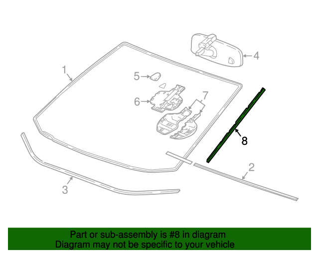 20162019 Chevrolet Cruze Passenger Side Windshield Molding 84031920