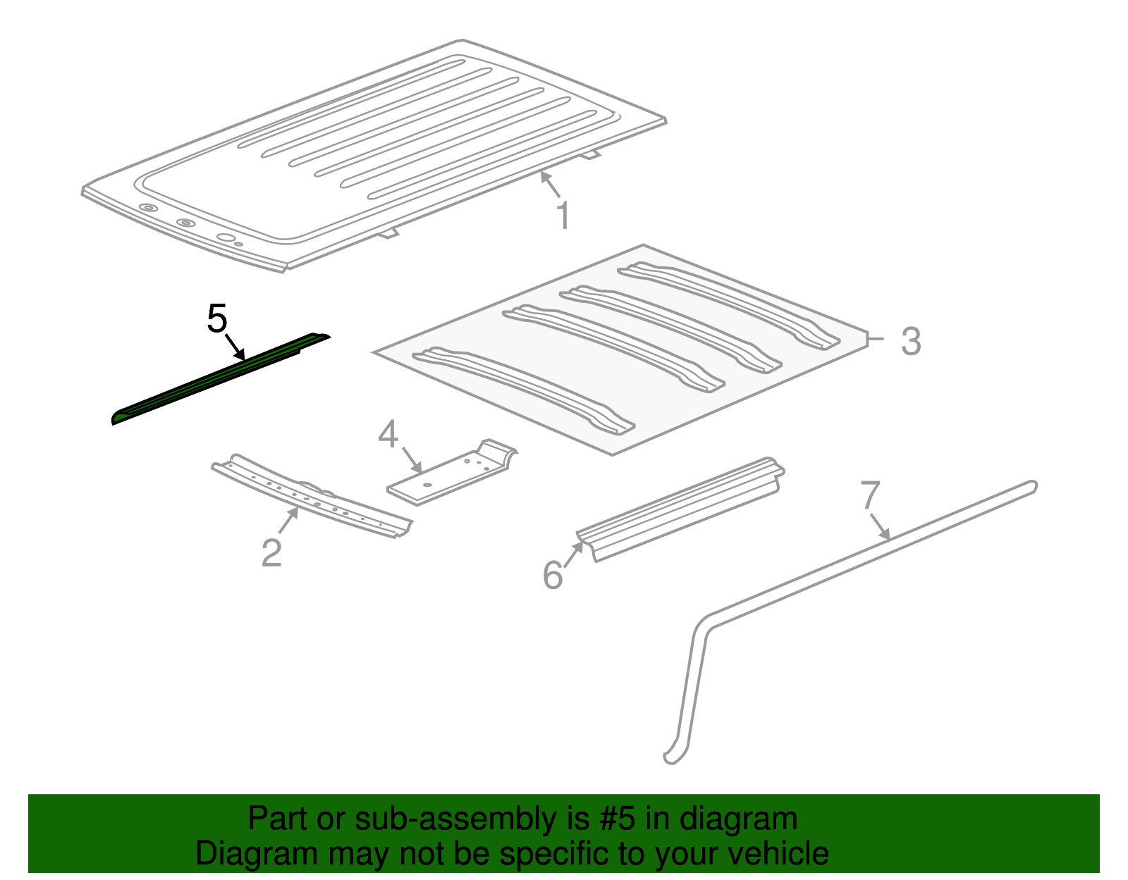 Rail, Roof Upper Side - GM (15061627)