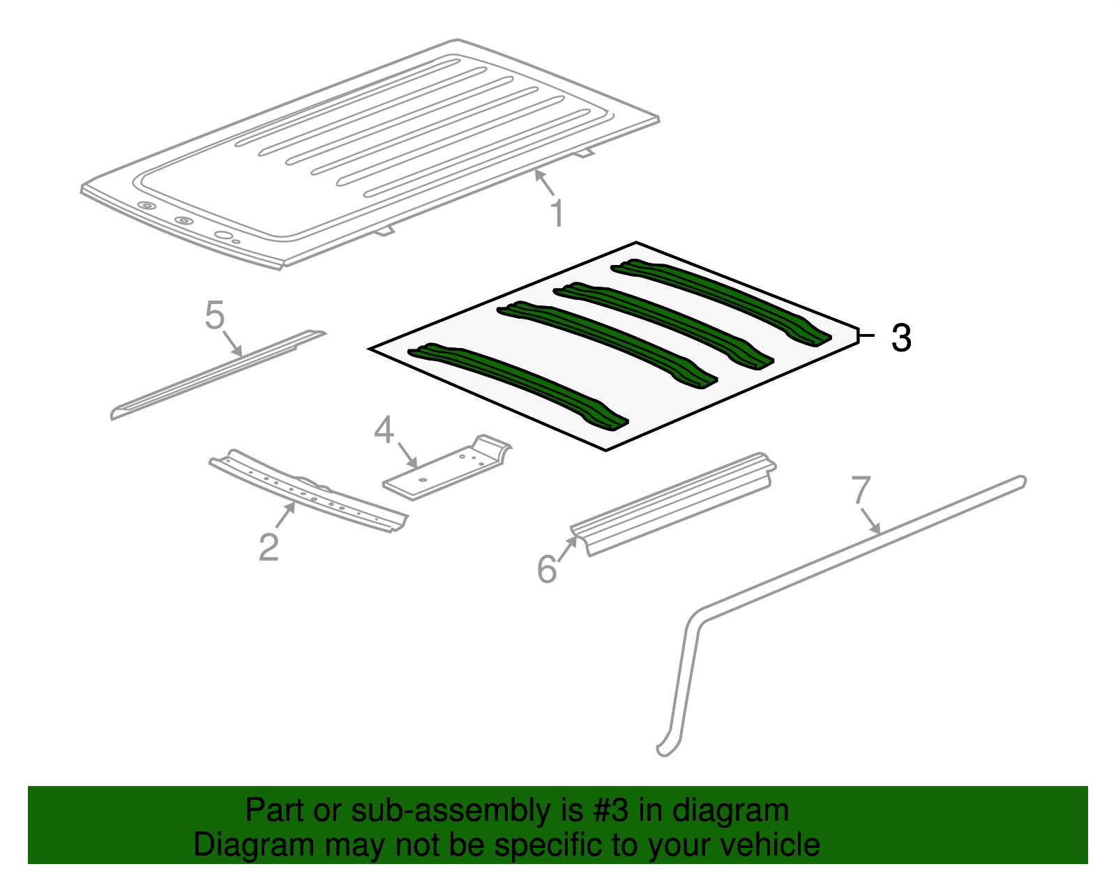 Roof Panel Bow - GM (25923329)