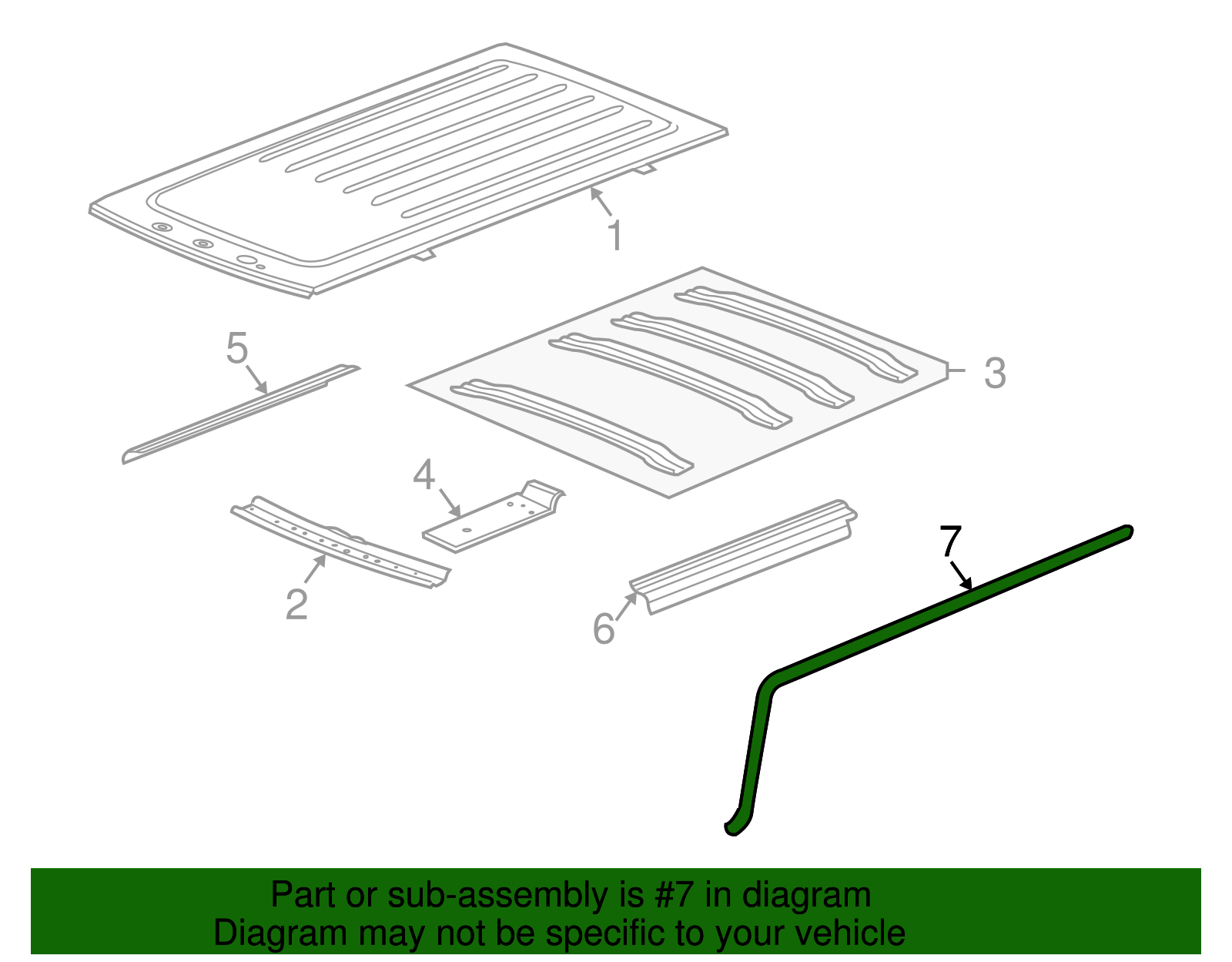 Front and Driver Side Rear Door Upper Auxiliary Weatherstrip - GM (25868657)