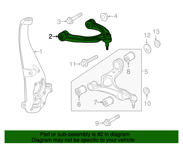 Genuine Porsche 95834105100 Upper Control Arm FREE Shipping on