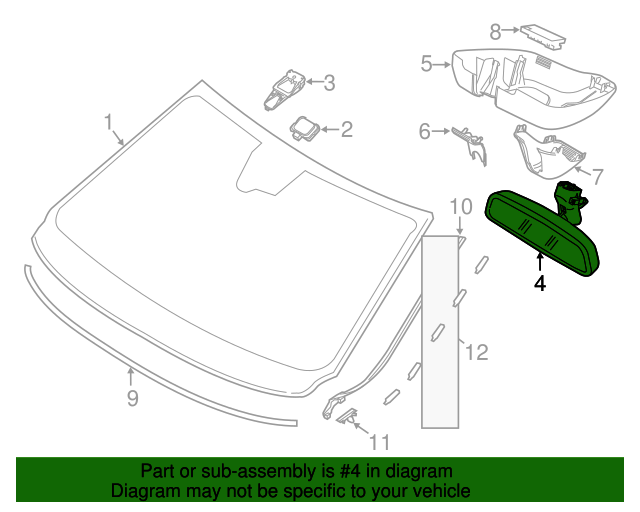 20122018 Volvo RearView Mirror AutoDimming With Compass 31402730