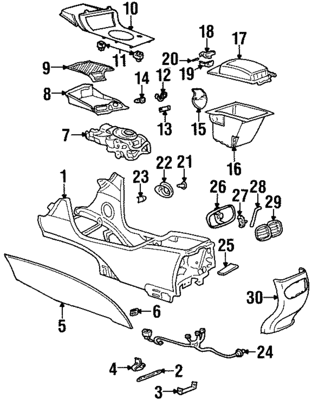 Console Assembly, F/Floor                       *Gray - GM (88987620)