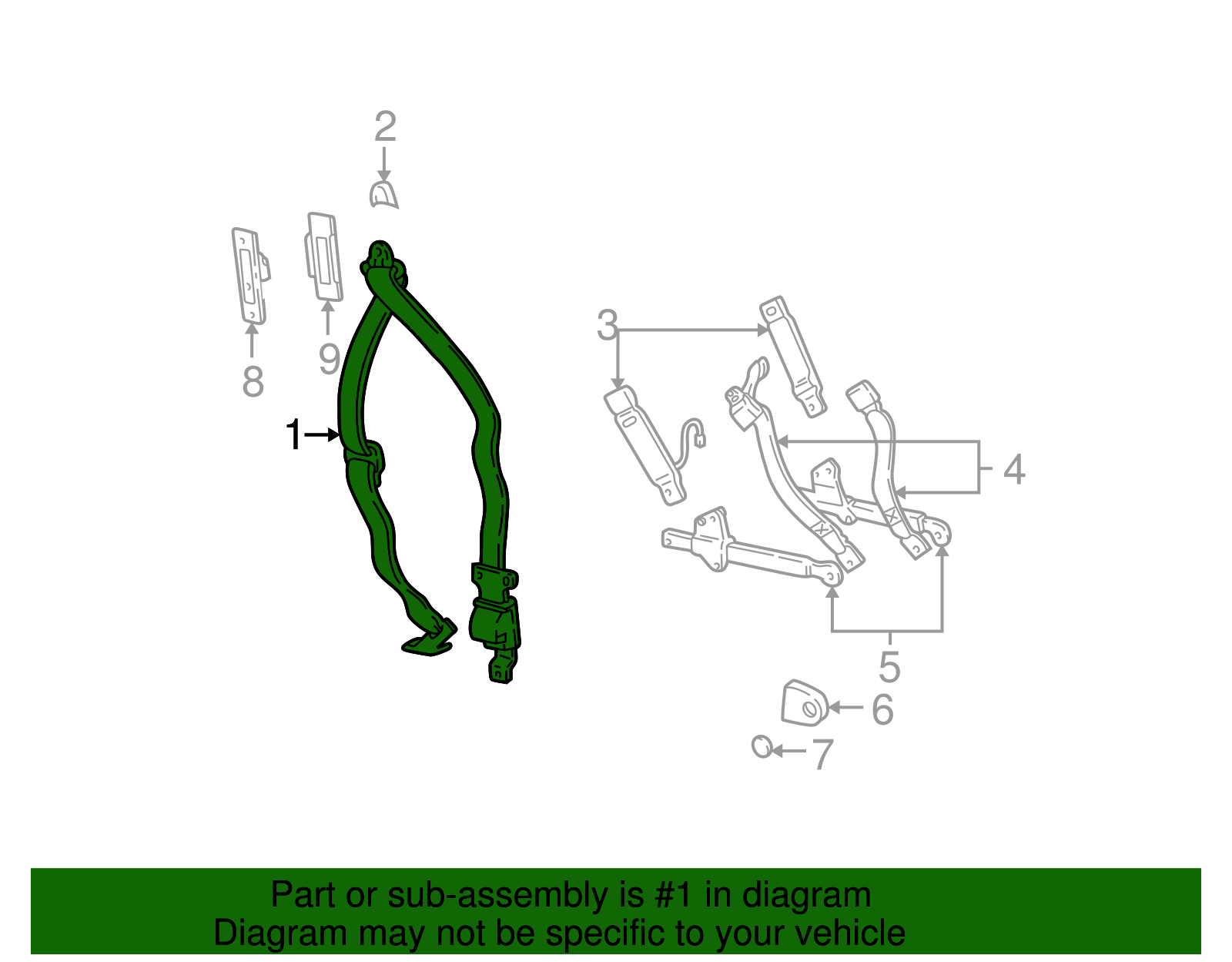 Lap & Shoulder Belt - Ford (YL2Z-78611B09-AAA)