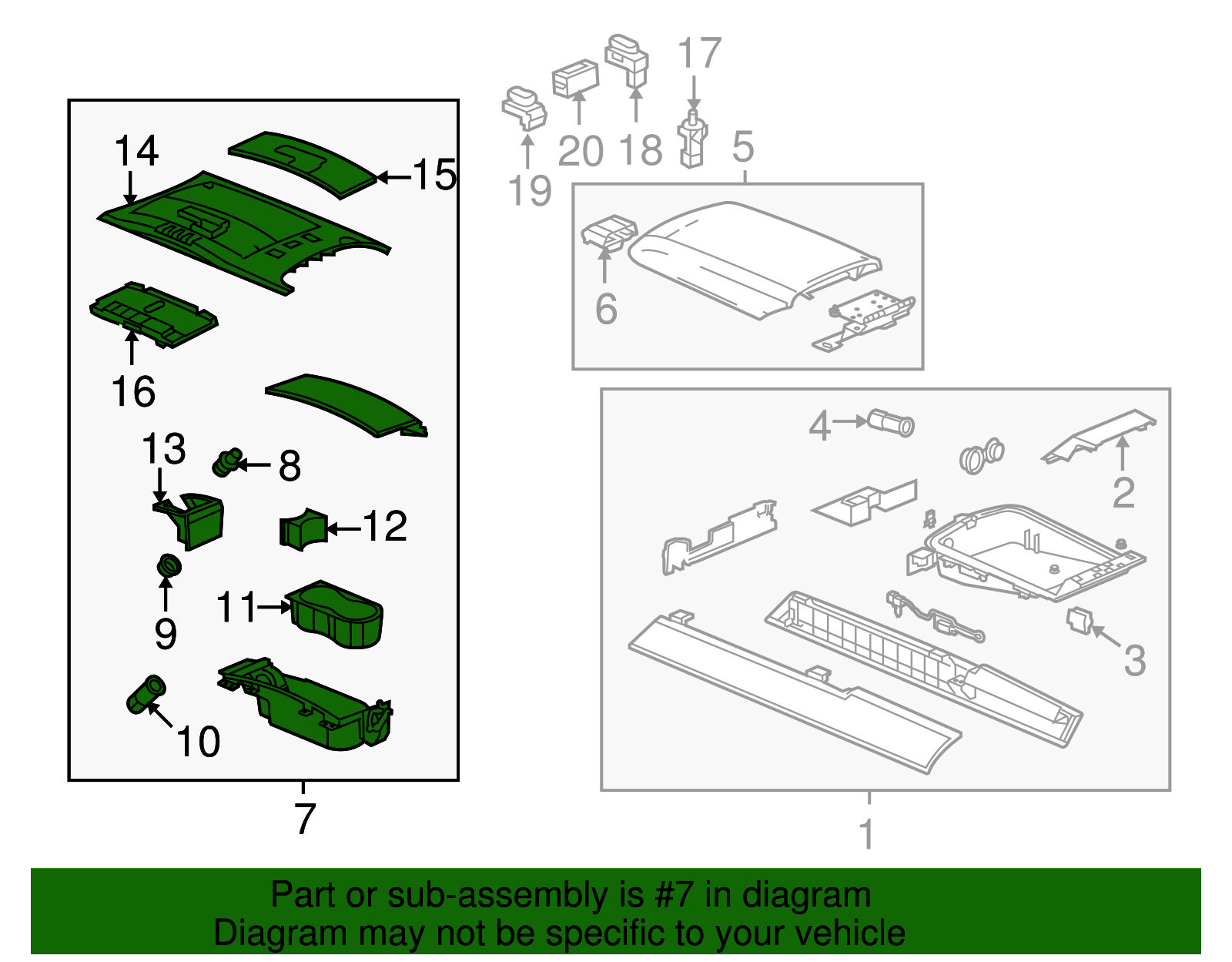 Console Assembly, F/Floor Upper *Eucalyptus - Cadillac (89046304)