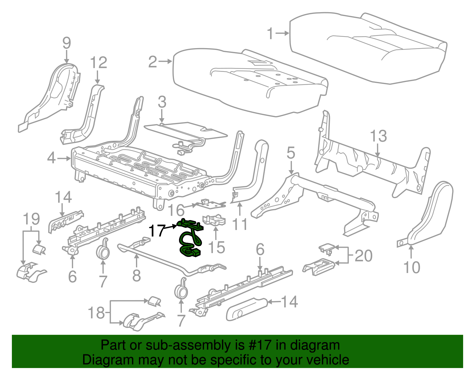 Seat Heater Wiring Harness - GM (84081767)