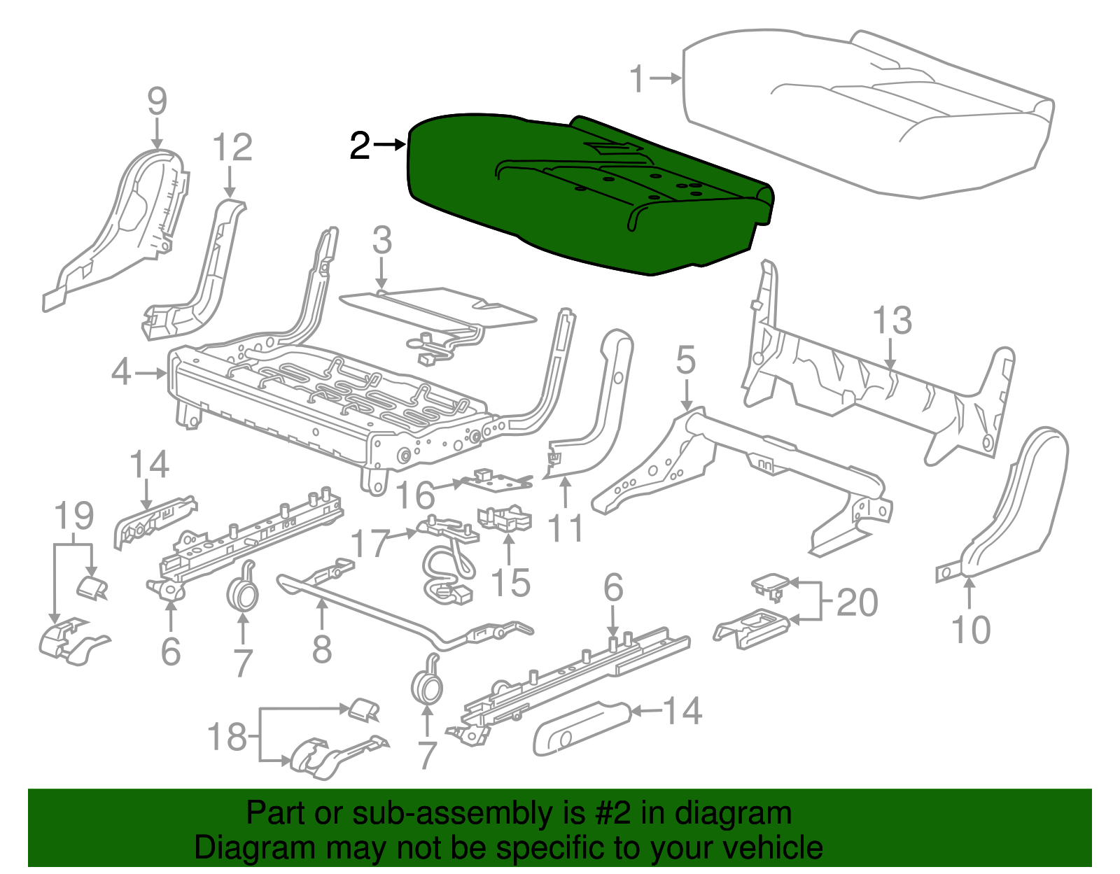 Seat Cushion Pad - GM (84454565)