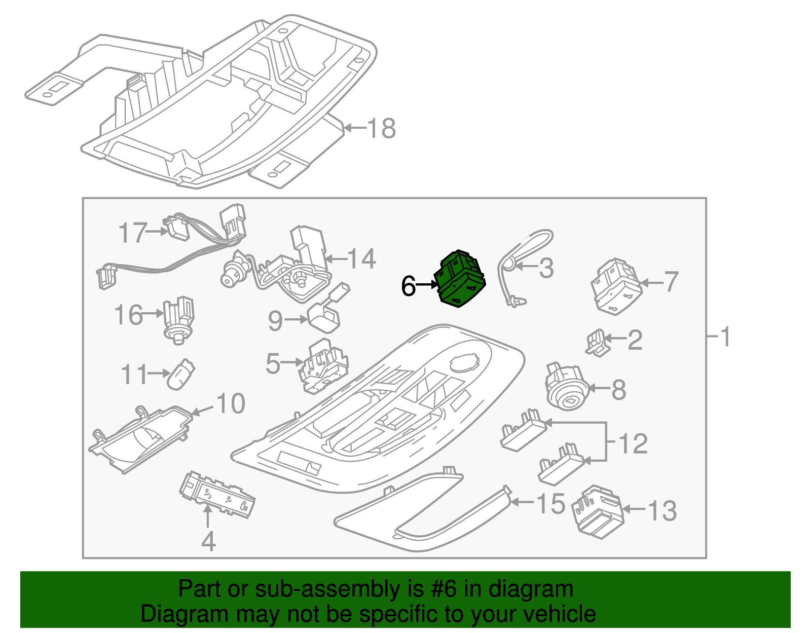 Jet Black Sunroof Switch - Buick (25795115)