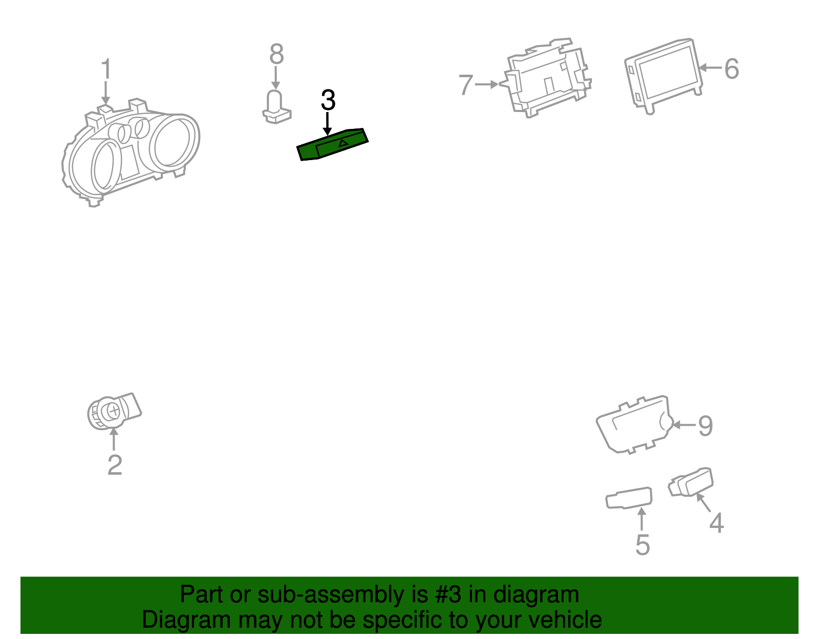 Cocoa Hazard Warning and Accessory Switch - GM (95198037)