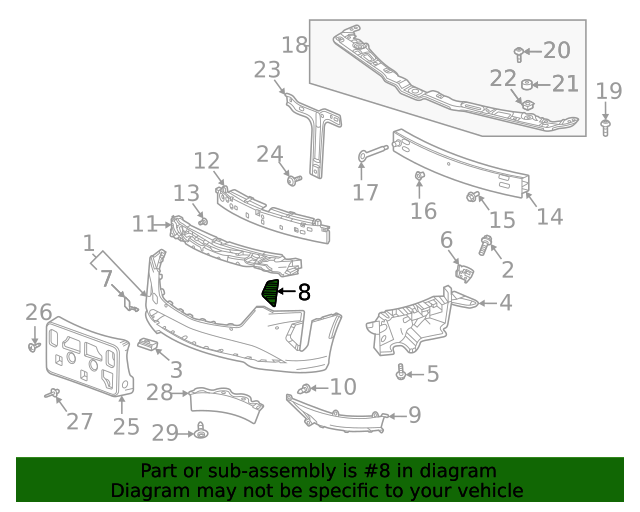 84636631 GM Front Passenger Side Bumper Cover Molding GM Parts Store