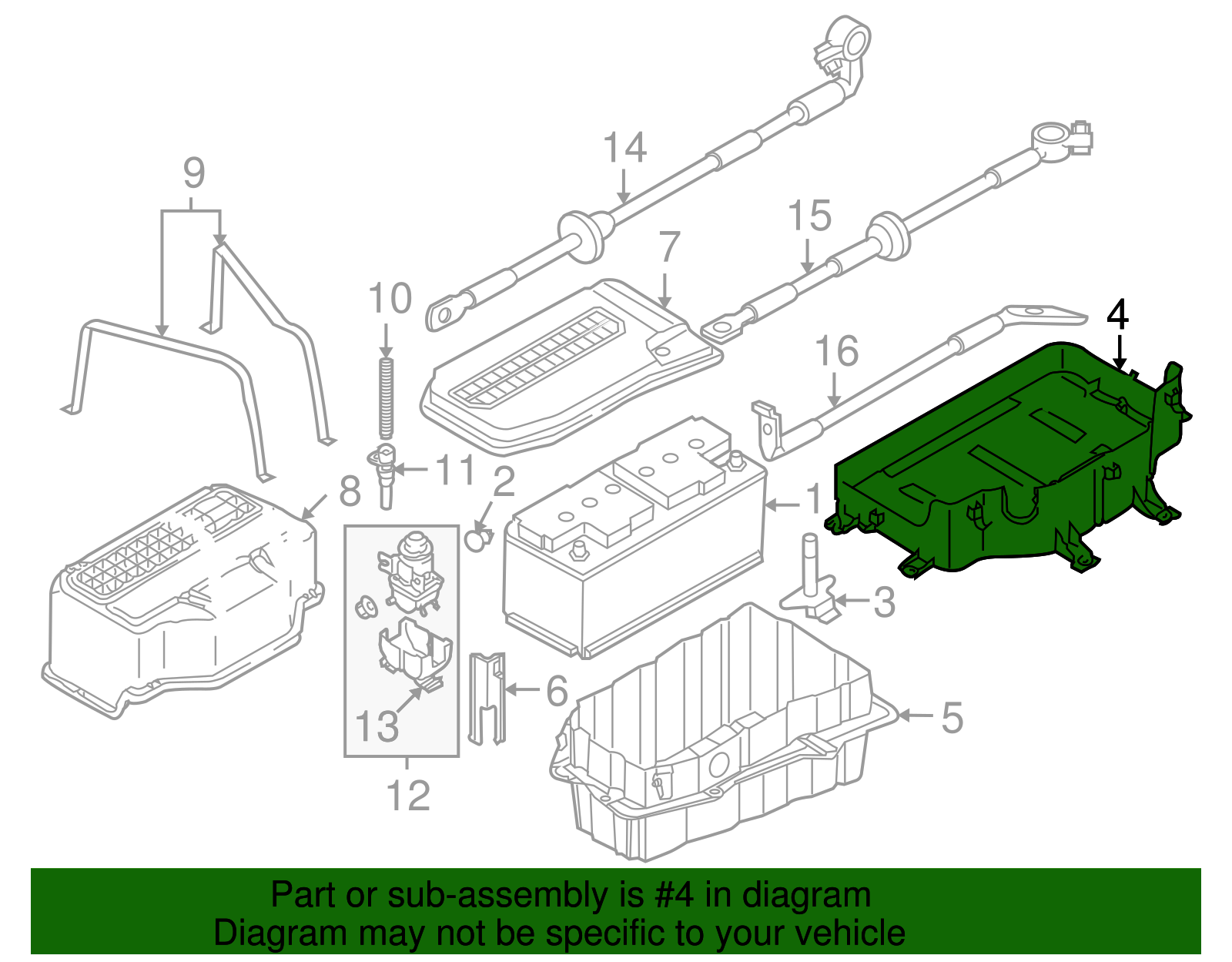 Battery Tray - Volkswagen (7L6-915-333-E)