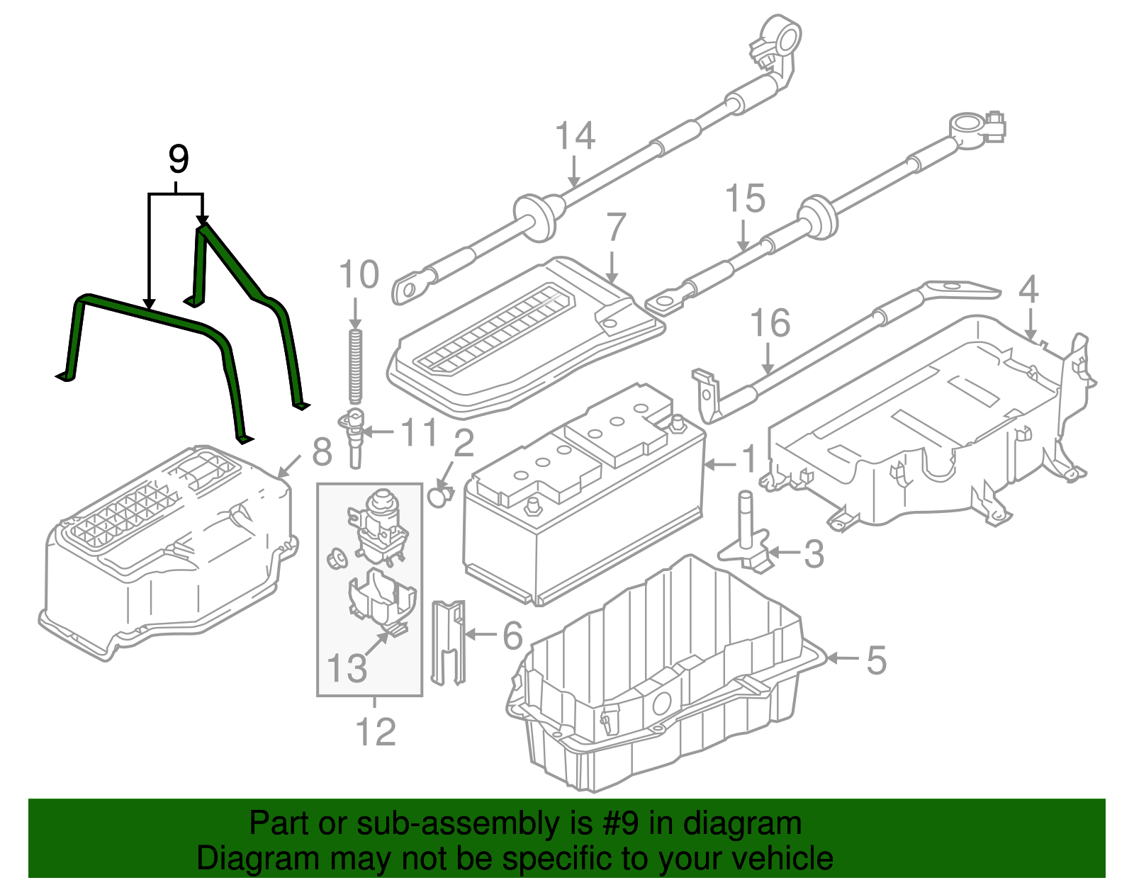 Battery Hold Down Frame - Volkswagen (7L6-915-307-A)