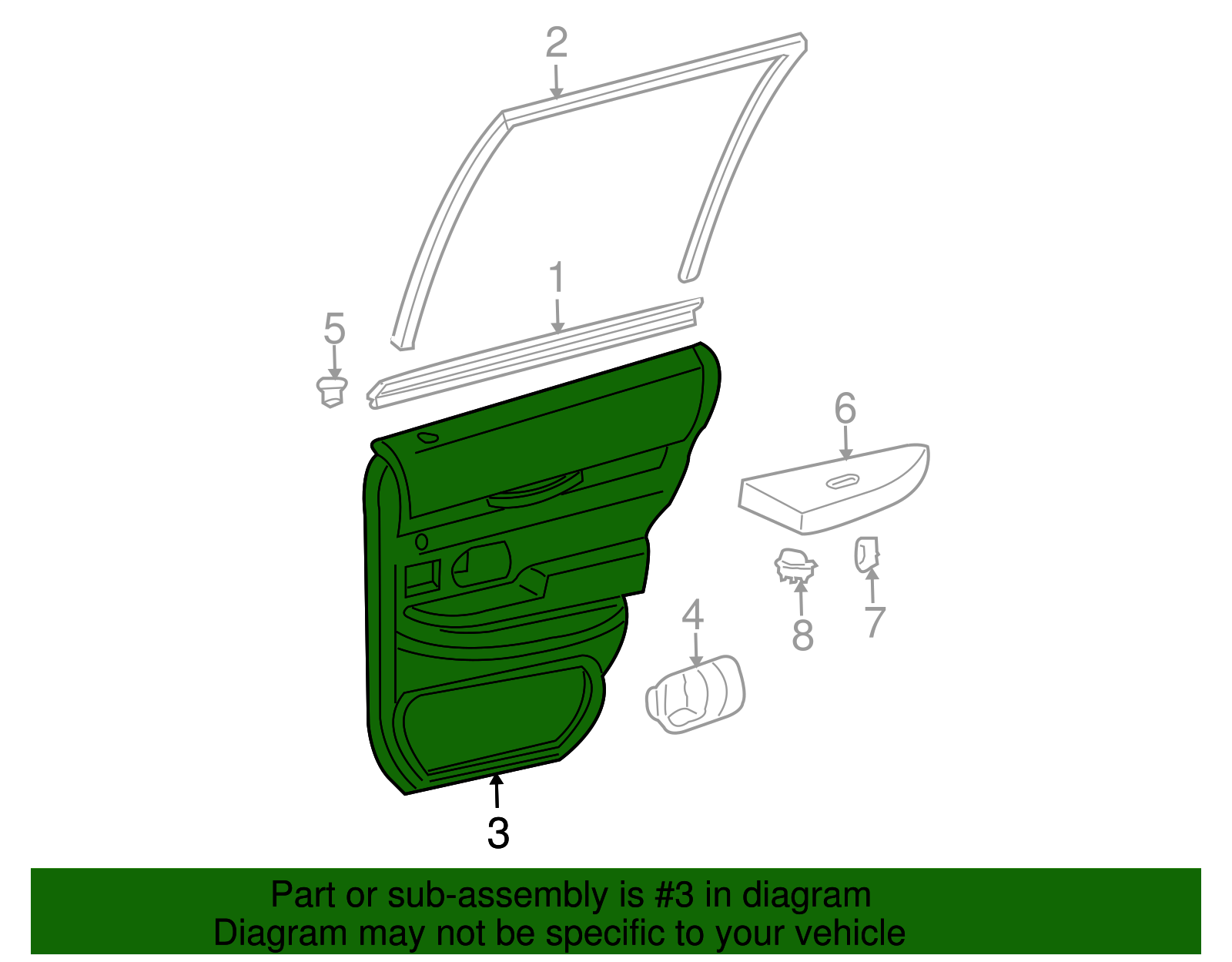 Door Trim Panel - Ford (YW3Z-5427406-BAB)