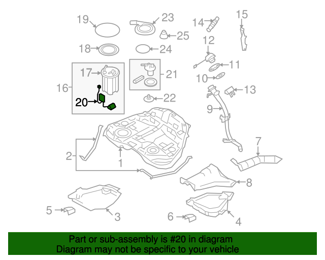 20052014 Subaru Fuel Gauge Sending Unit 42081AG03A QuirkParts