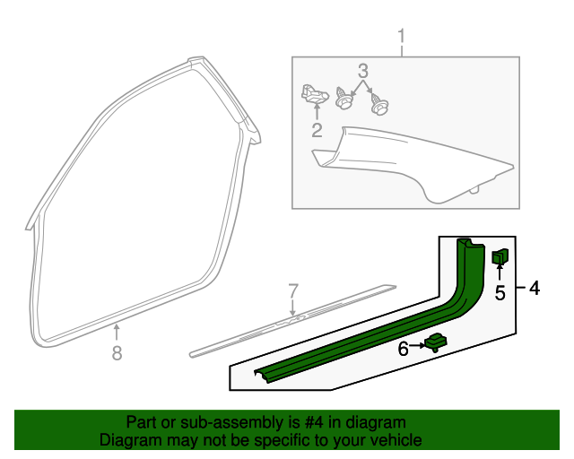 22816675 Ebony Front Driver Side Door Sill Trim Plate 20112015