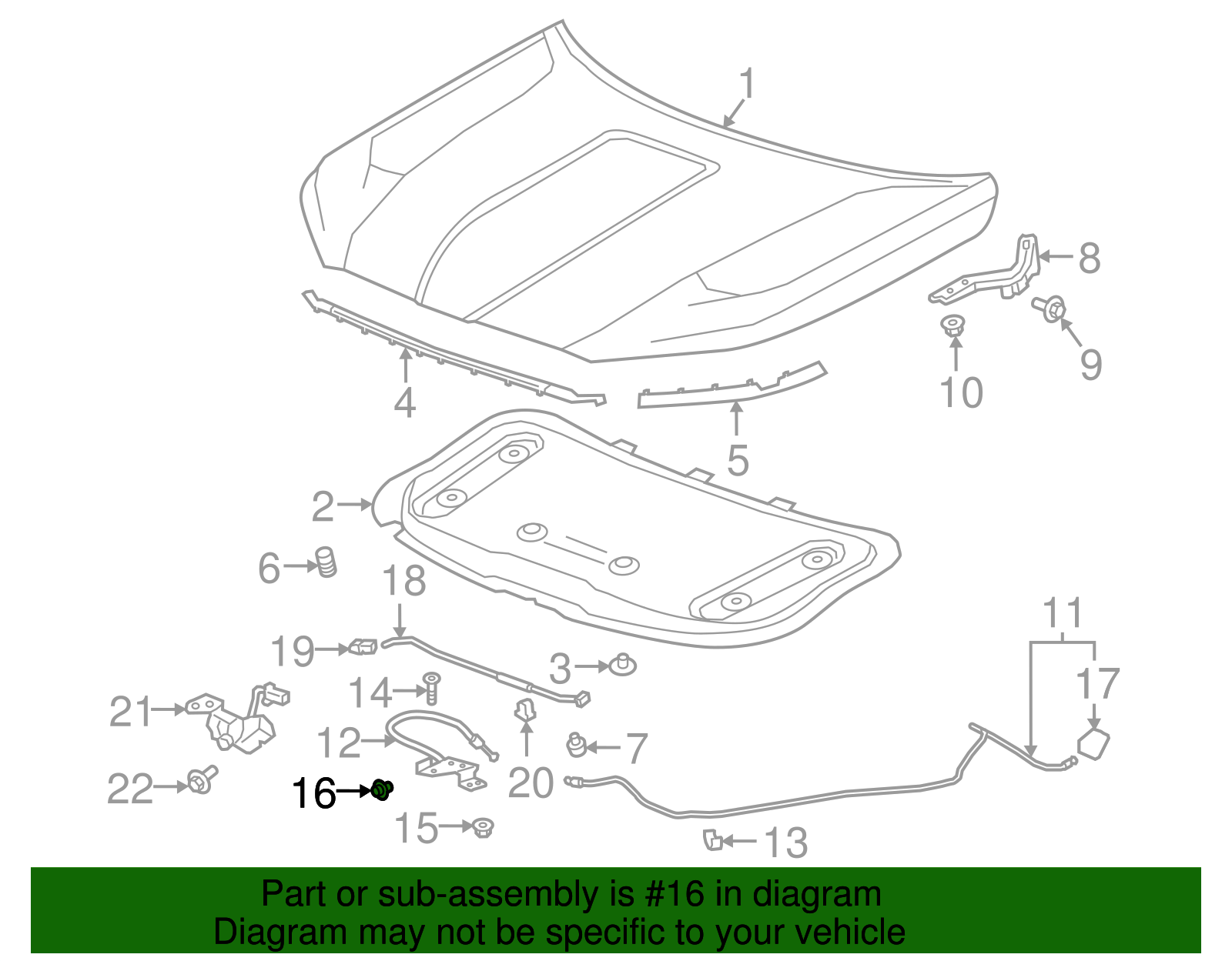 Hood Release Cable Clip - GM (11588413)