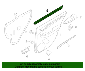62280AL03B - Door Window Belt Weatherstrip 2015-2019 Subaru Outback