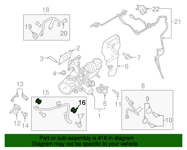 20122019 Ford OEM Turbocharger Coolant Line Gasket AG9Z9P431A Ford