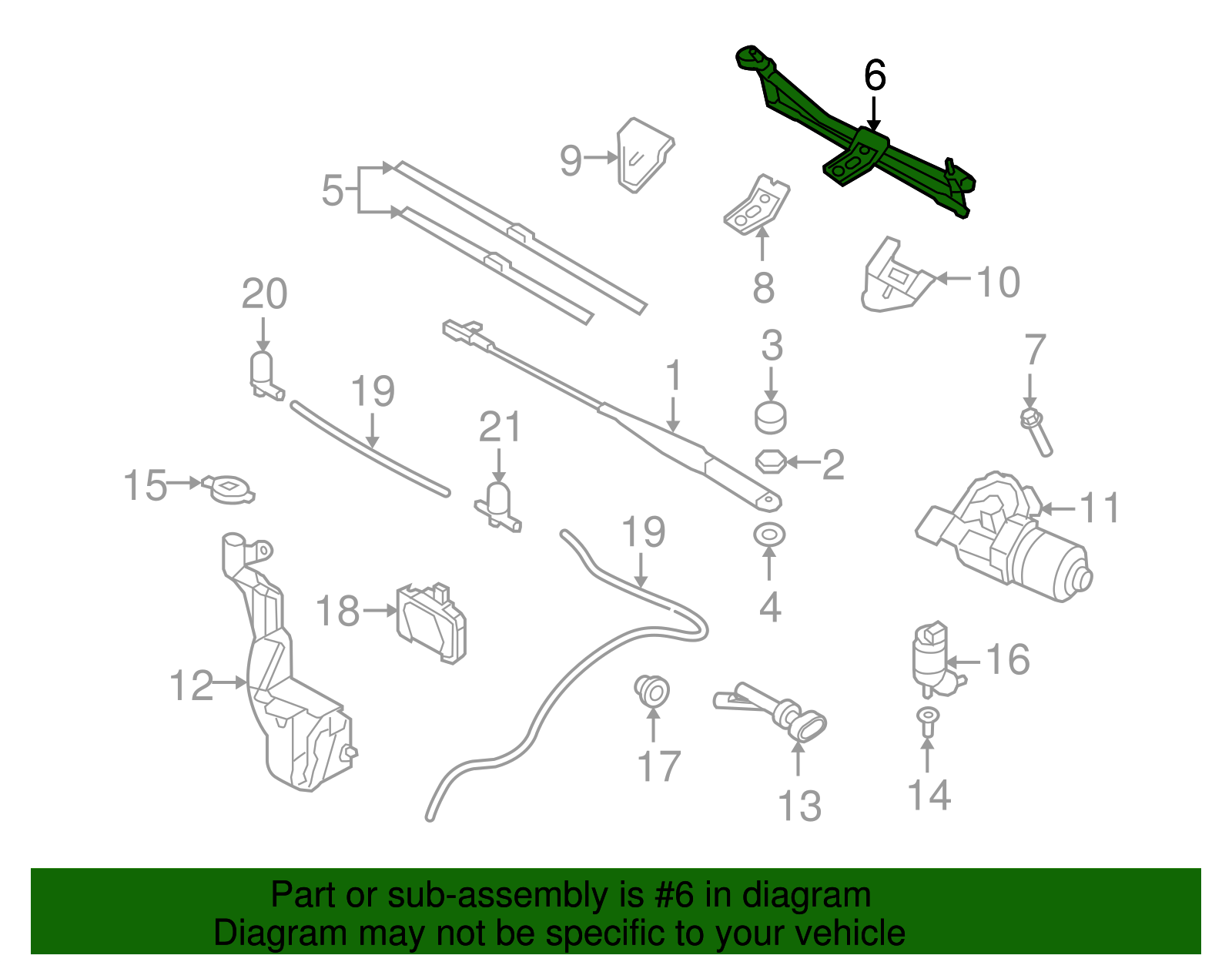 Windshield Wiper Motor Transmission (Linkage) - GM (93179150)