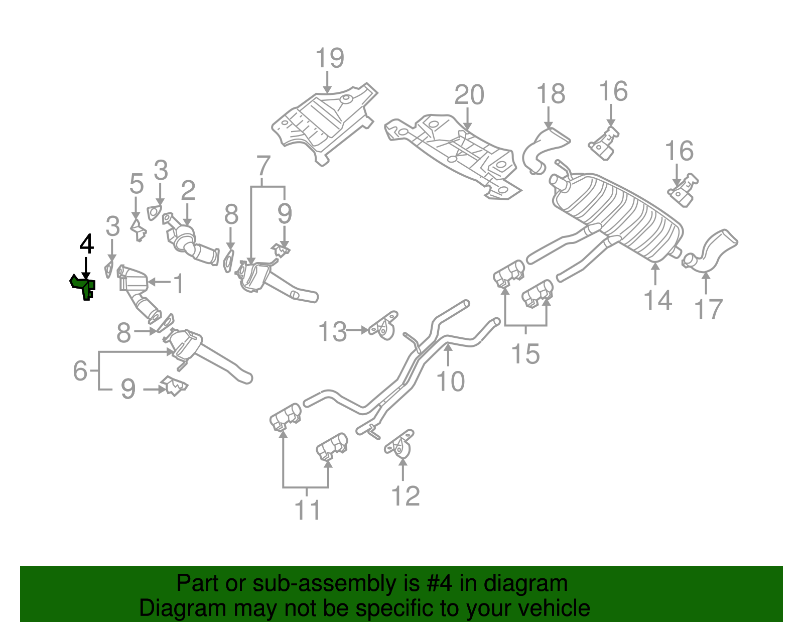 Converter & Pipe Support - Volkswagen (7L6-253-047-A)