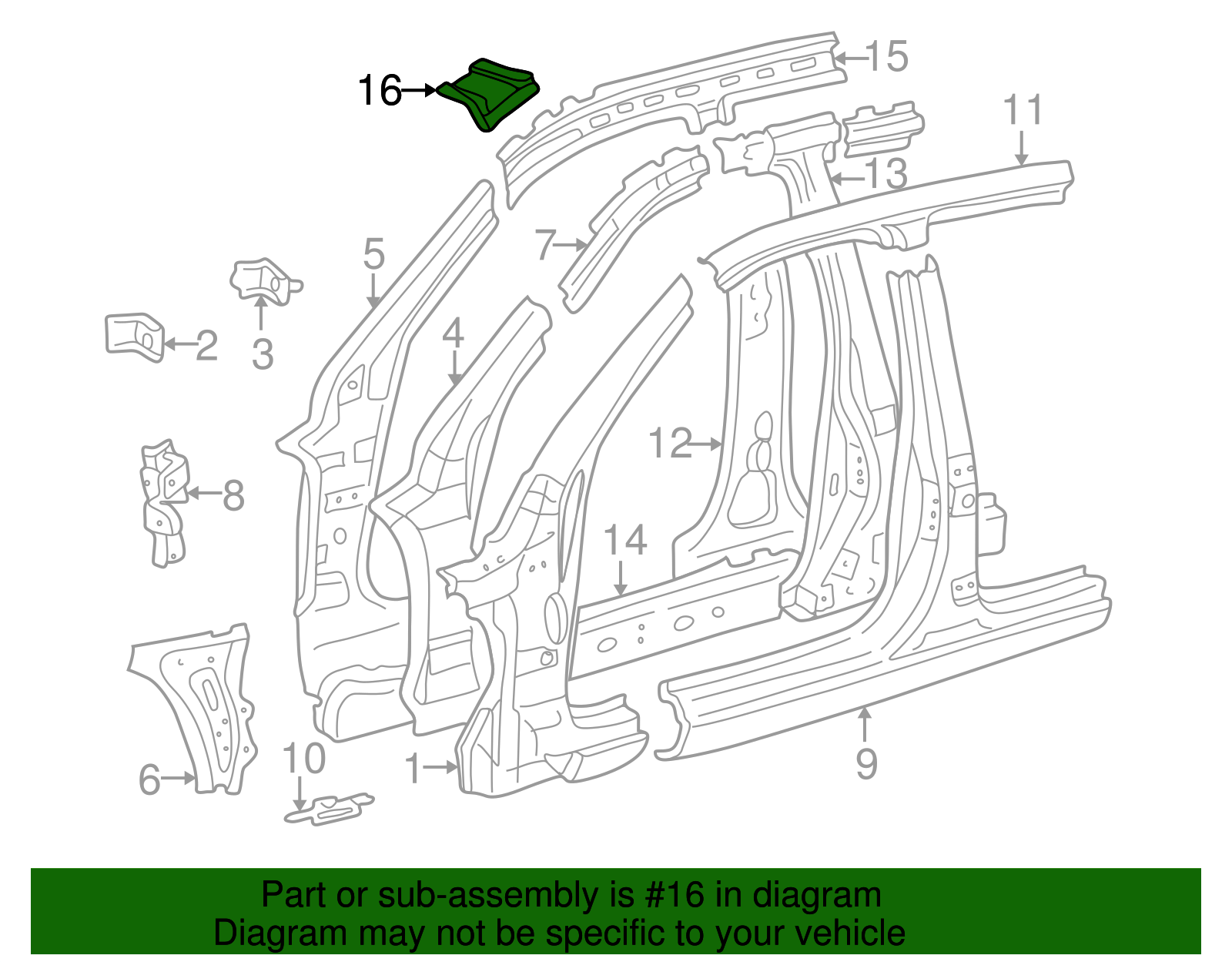 61147-53011 - Roof Header Panel Bracket 2001-2005 Lexus IS300 ...